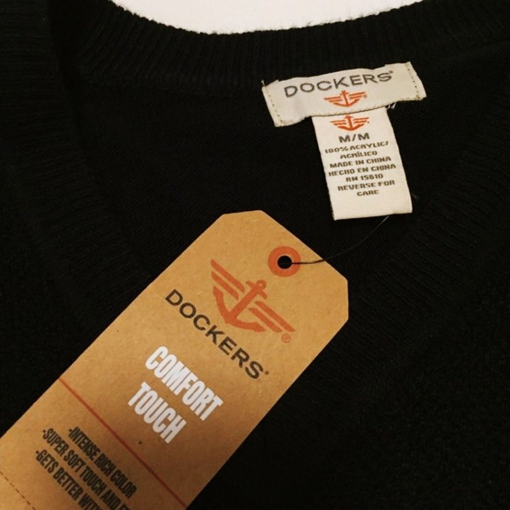 Dockers Comfort Touch Black Acrylic  Sweater